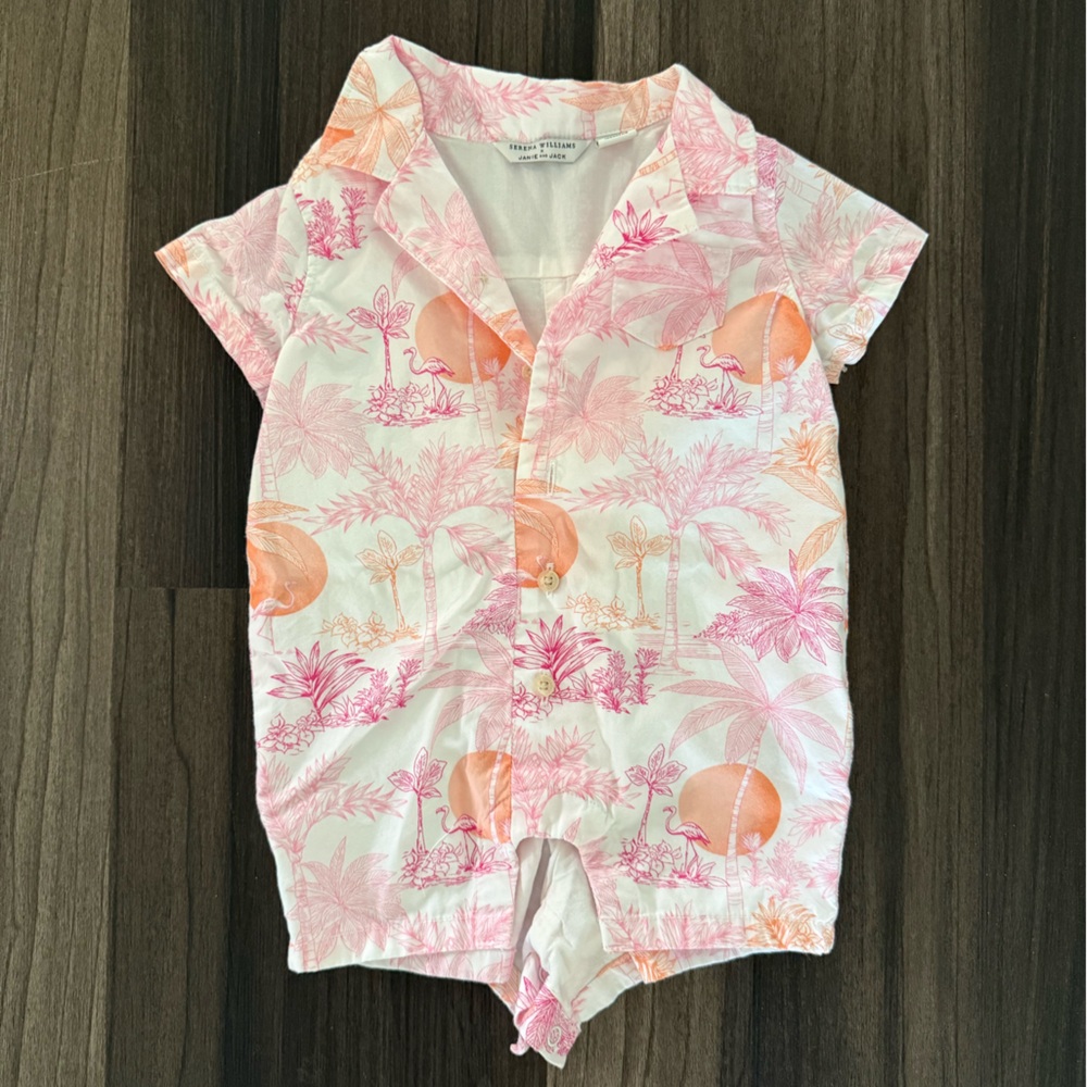 Janie and Jack Pink and Orange Tropical Bodysuit